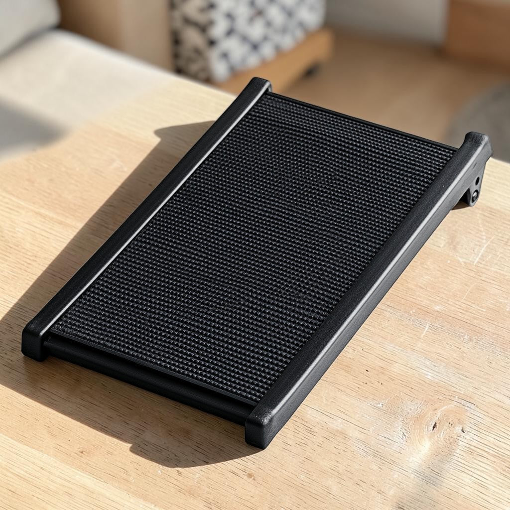 Placed against the side of an SUV or a sofa. Looking sturdy, safe, and ready for adventure. Outdoor-friendly, rugged, and reliable vibe.