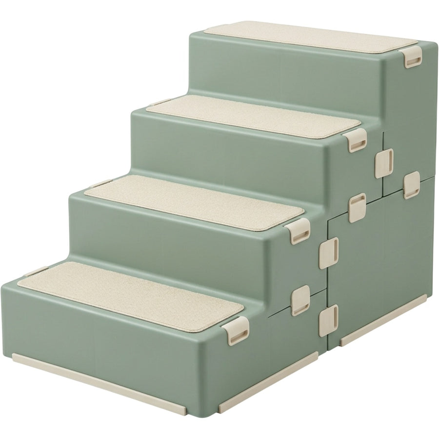Nwjkx Four Step Modular Pet Stair Sage Cream