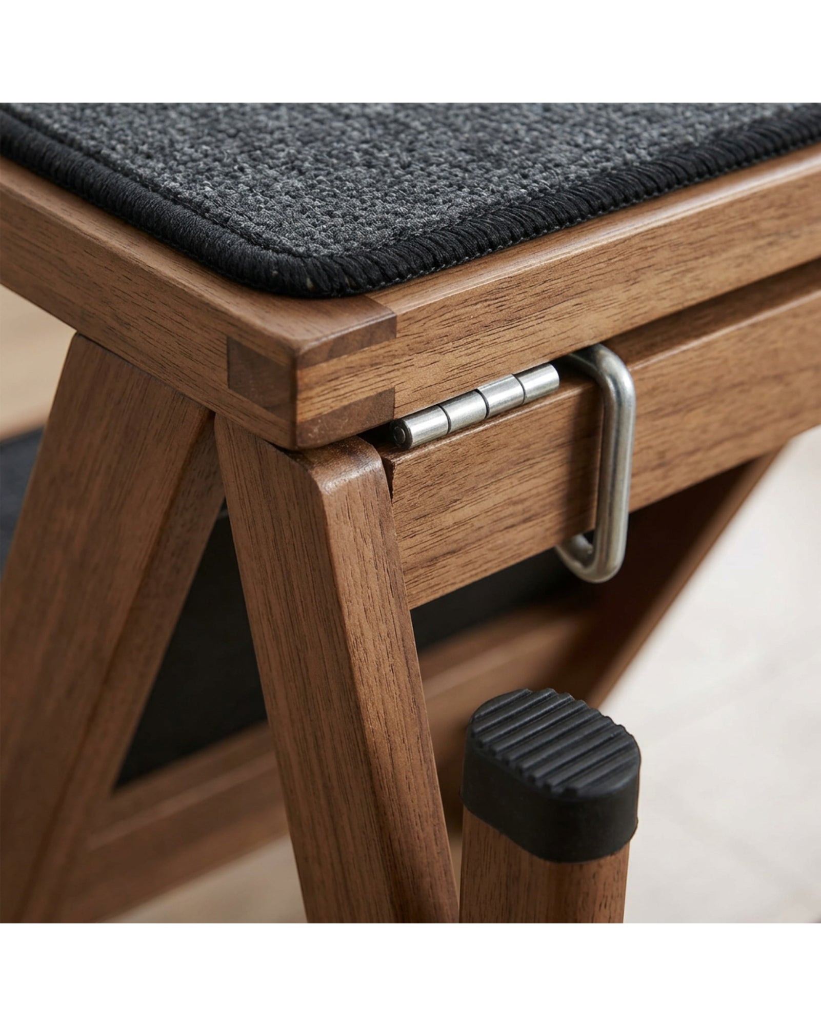 Nwjkx Two Step Fold-Flat Wood Pet Stair Walnut Charcoal - Detail view